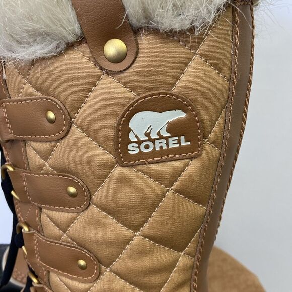 Sorel Boots Insulated Tan Shade Faux Fur Trim NWOB U.S. 6 - Picture 5 of 9